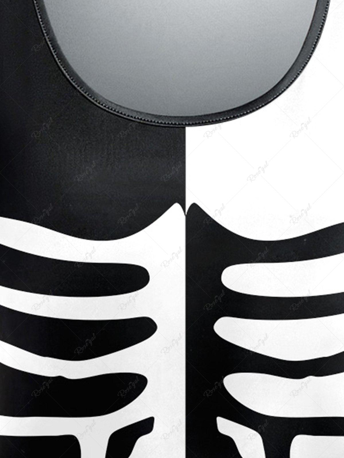 💗CHIARA Loves💗 Gothic Skeleton Print Two Tone Halloween T-shirt