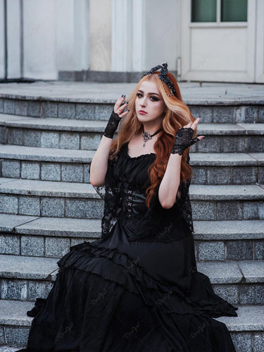 Gothic Plus Size Lace Panel Hook and Eye Layered Ruched High Low Flutt Rgothic Gothic Plus Size Lace Panel Hook and Eye Layered Ruched High Low Flutt Rgothic