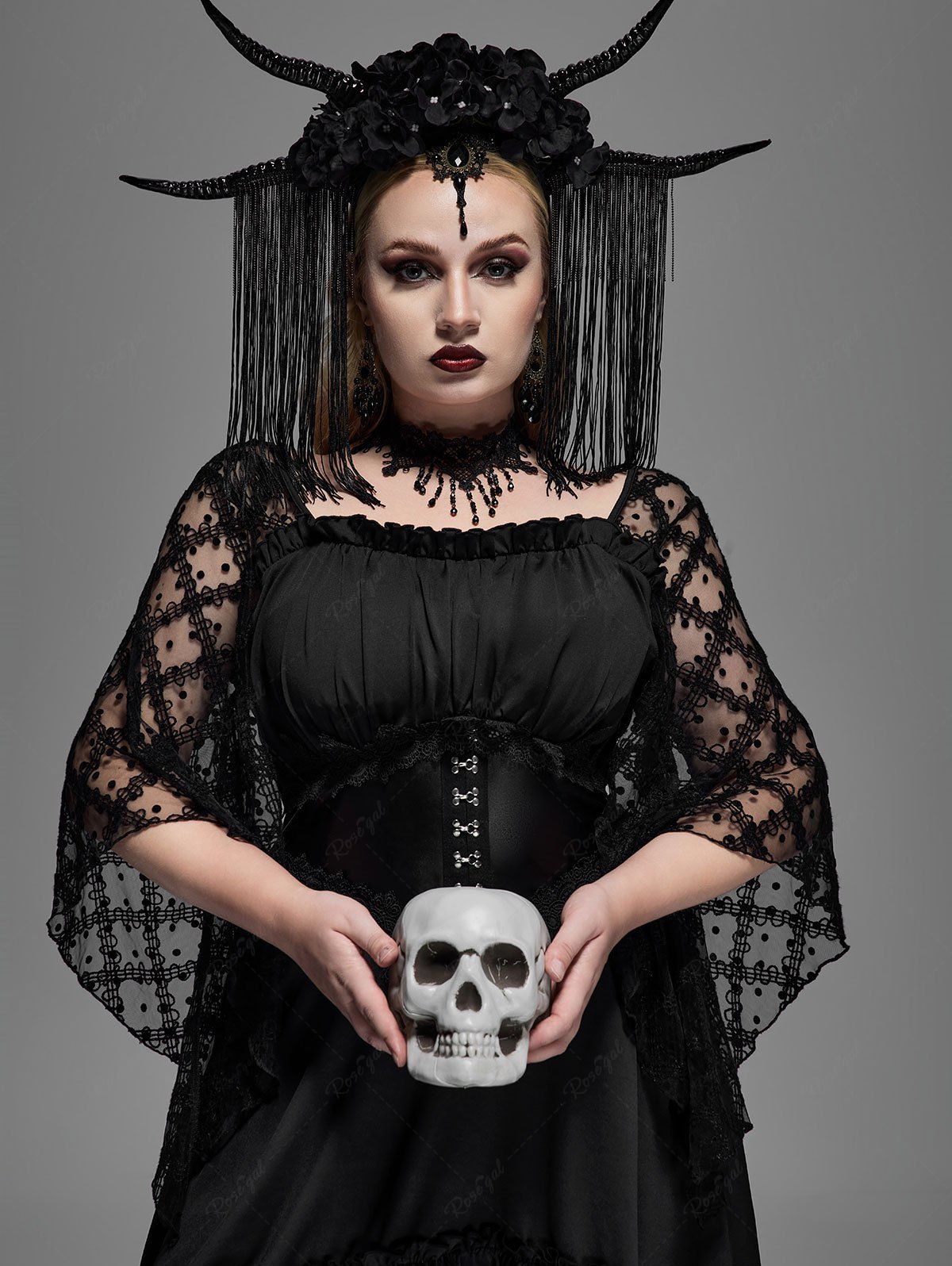 Gothic Jacquard Shoulder Strap Corset Dress Suit – GTHIC