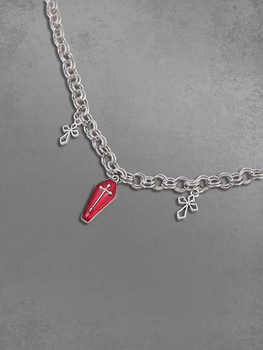 Gothic Vintage Double O-Ring Chain Cross Pendant Necklace