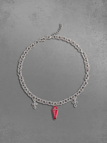 Gothic Vintage Double O-Ring Chain Cross Pendant Necklace