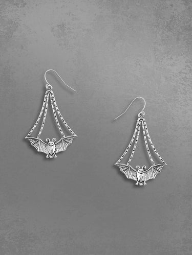 Gothic Fashion Bat Shaped Drop Earrings