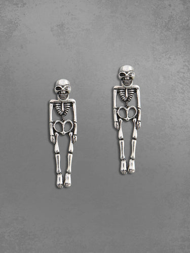 Gothic Skull Skeleton Stud Earrings
