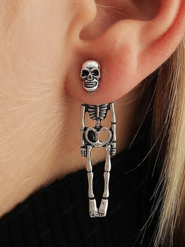Gothic Skull Skeleton Stud Earrings