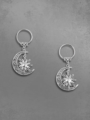 Gothic Hollow Out Moon Sun Keyring