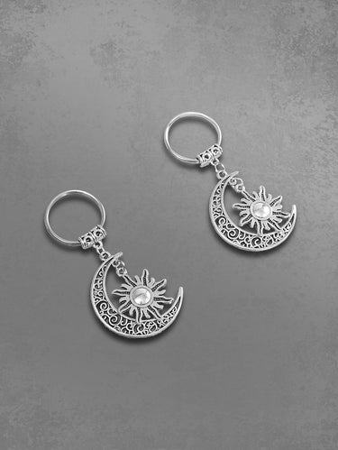 Gothic Hollow Out Moon Sun Keyring