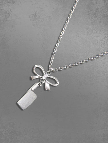 Gothic Fashion Cute Bowknot Knife Pendant Necklace