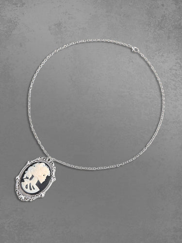 Gothic Skull Lolita Oval Shape Pendant Necklace