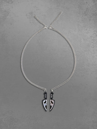 Gothic Horrible Ghost Face Skull Knife Patchwork Necklace For Lovers