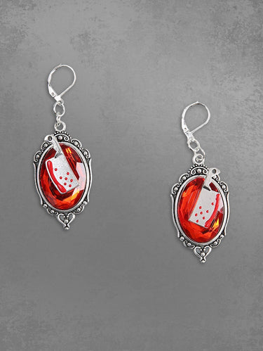 Gothic Horrible Bloody Knife Drop Earrings