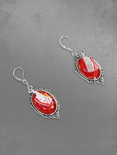 Gothic Horrible Bloody Knife Drop Earrings