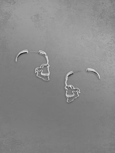 Hollow Out Skull Face Stud Earrings
