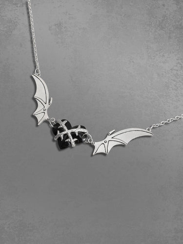 Bat Wings Heart Necklace
