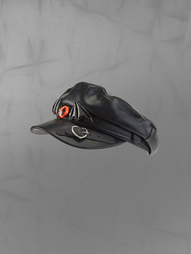Gothic Bat Wing Devil Eye Heart Buckle Hat