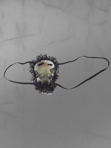 Gothic Vintage Skull Lace Trim Halloween Eye Patch