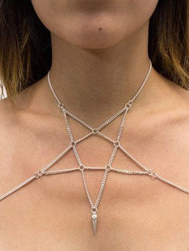 Rivet Pendant Pentagram Body Chain