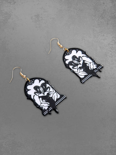 Horn Girl Shaped Drop Earrings