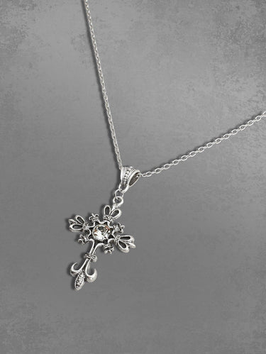 Gothic Cross Zircon Vintage Pendant Necklace