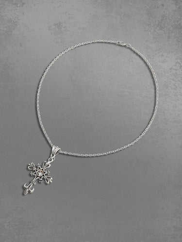 Gothic Cross Zircon Vintage Pendant Necklace