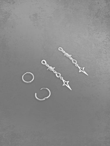 Star Shaped Gothic Drop Earrings