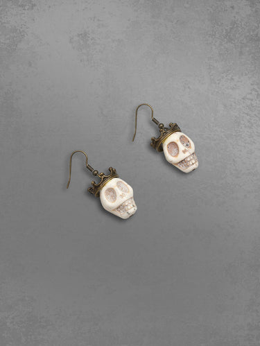 Gothic Skull Crown Halloween Drop Earrings
