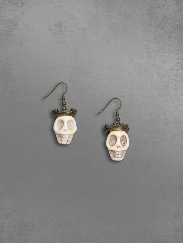 Gothic Skull Crown Halloween Drop Earrings