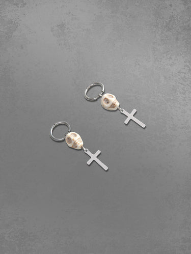 Fashion Skull Cross Halloween Drop Earrings
