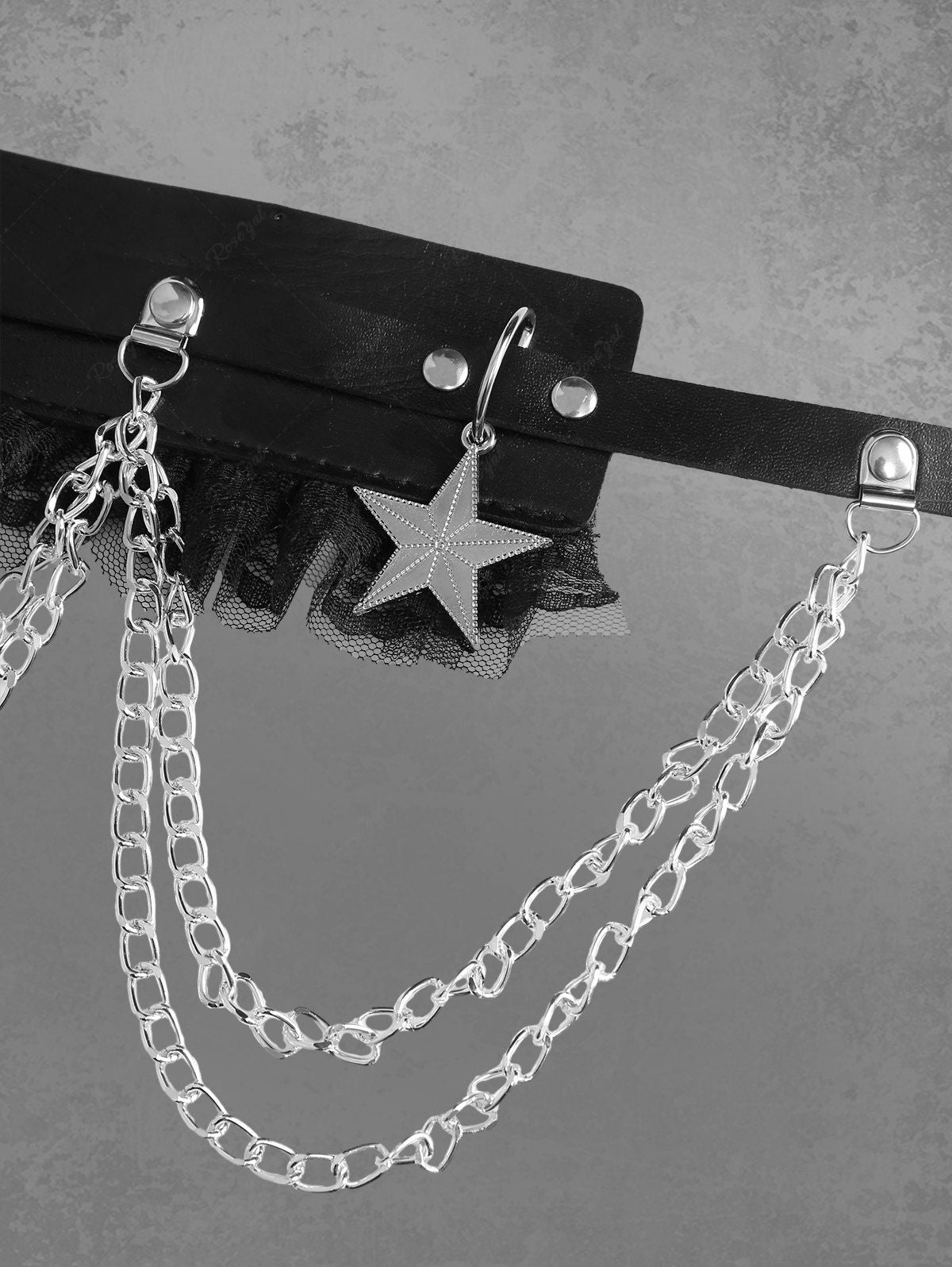 Chains Lace Rivet Star Tassel Belt