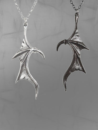 Gothic Valentines Batwing Heart Lover's Pendant Couple Necklace