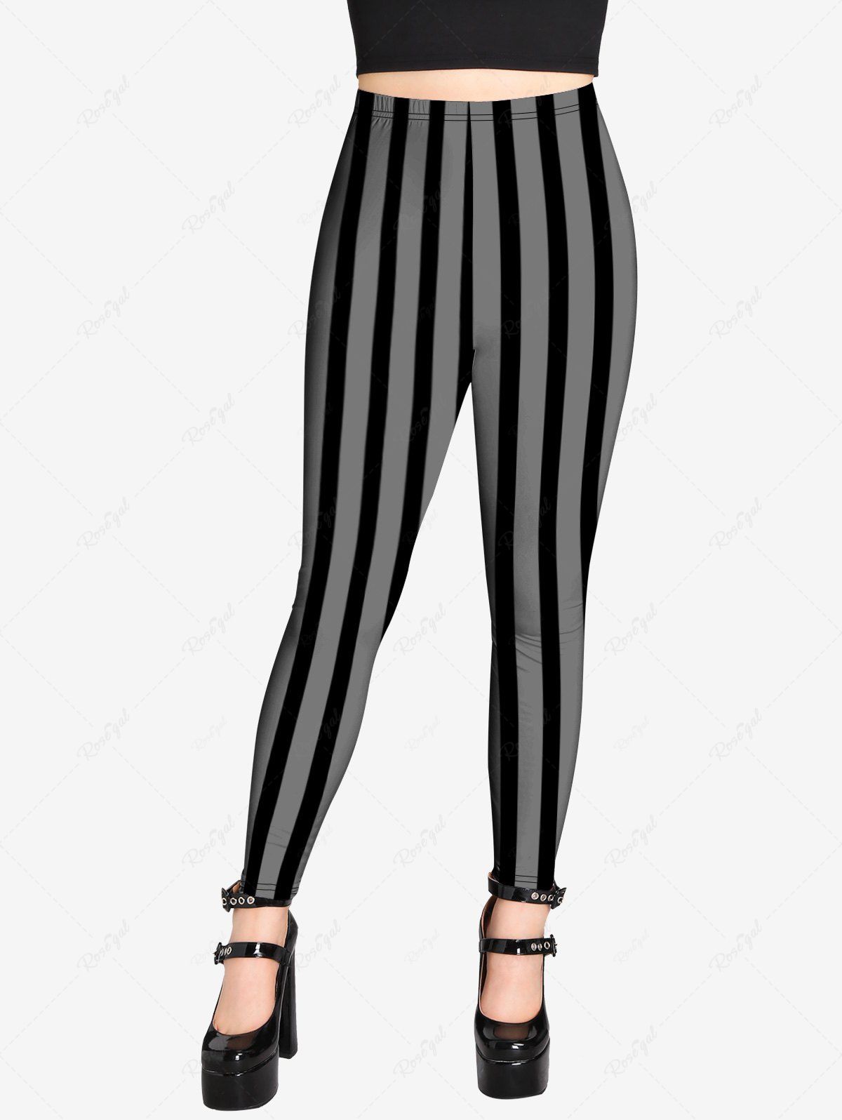 💗Lauren Loves💗 Gothic Striped Print Skinny Leggings