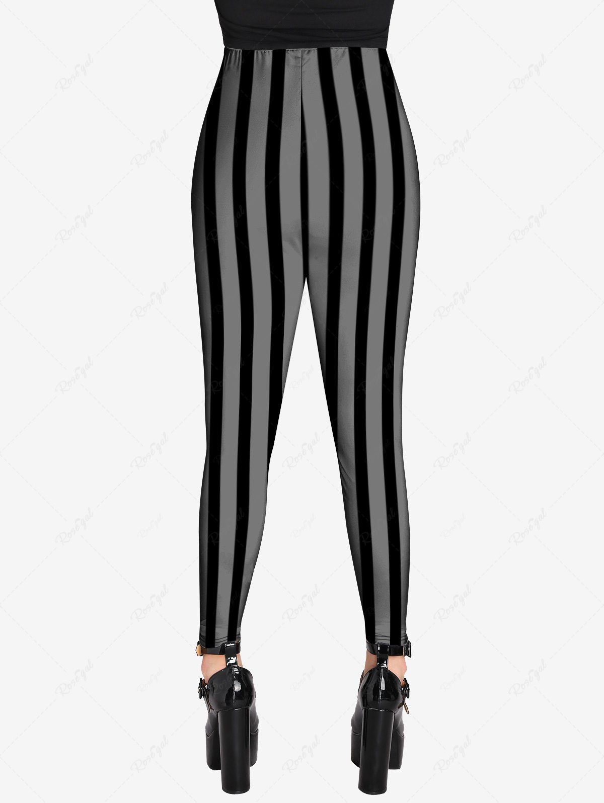 💗Lauren Loves💗 Gothic Striped Print Skinny Leggings