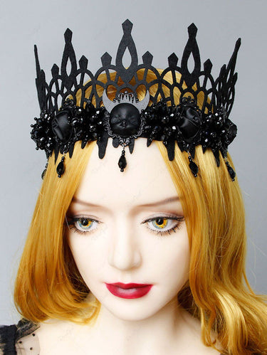 Gothic Death Devil Witch Hollow Out Tassel Party Crown