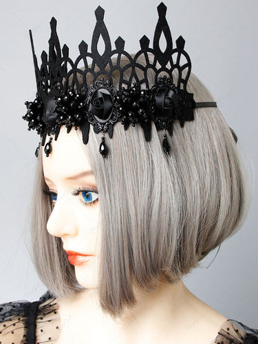 Gothic Death Devil Witch Hollow Out Tassel Party Crown