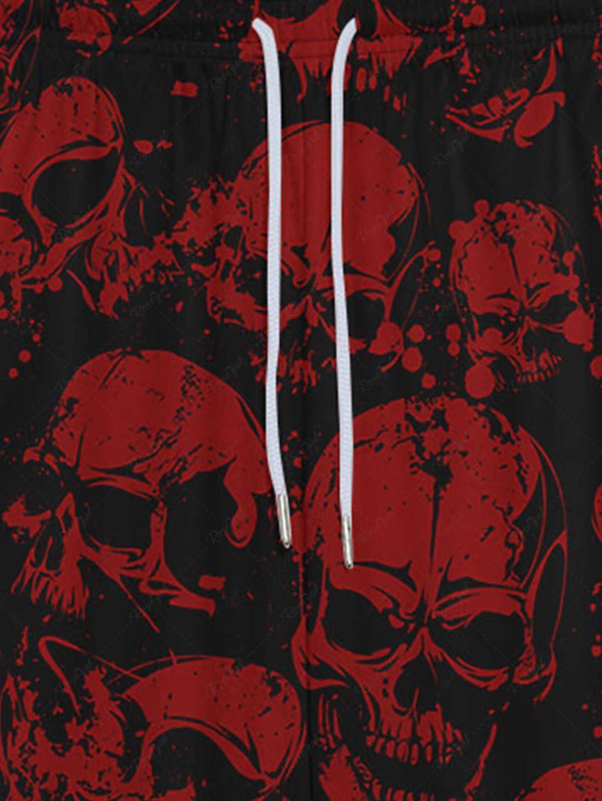 Gothic Bloody Skulls Print Pockets Drawstring Halloween Sweatpants For Men