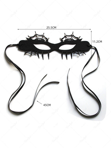 Spider Web Faux Diamond Tassel Gothic Mask