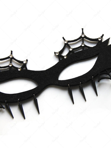 Spider Web Faux Diamond Tassel Gothic Mask