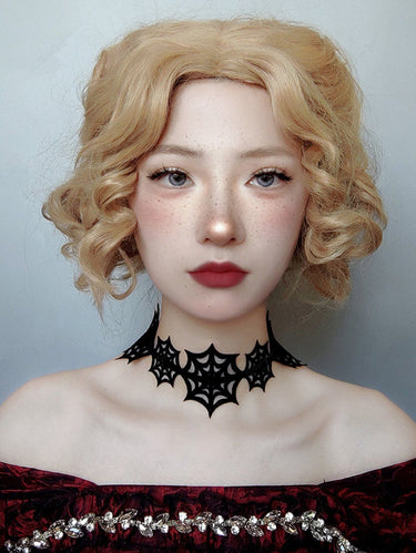 Spider Web Gothic Choker Necklace