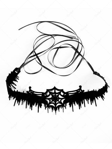 Spider Web Tassel Choker Necklace