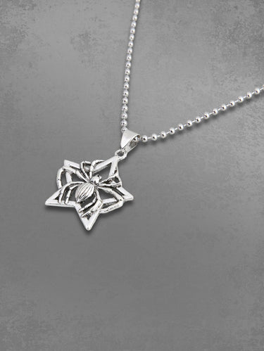 Pentagram Star Spider Pendant Necklace