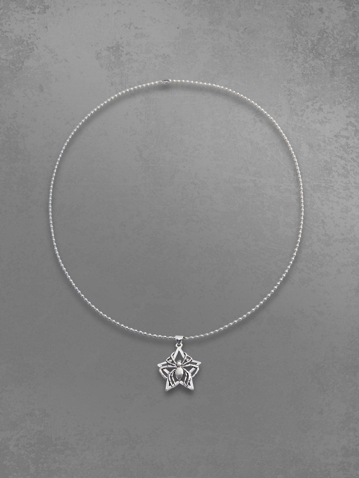 Pentagram Star Spider Pendant Necklace