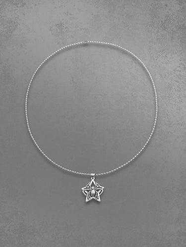 Pentagram Star Spider Pendant Necklace