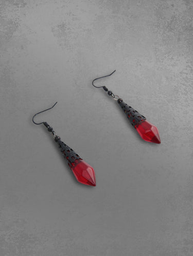 Victoria Red Tears Retro Drop Earrings