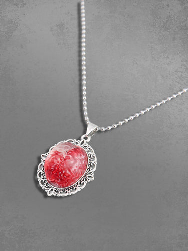 Glass Brain Shaped Pendant Necklace