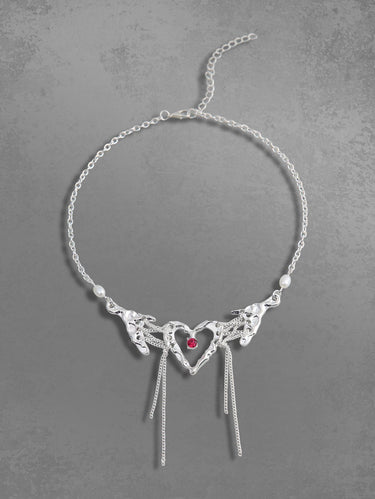 Tassel Heart Pendant Necklace