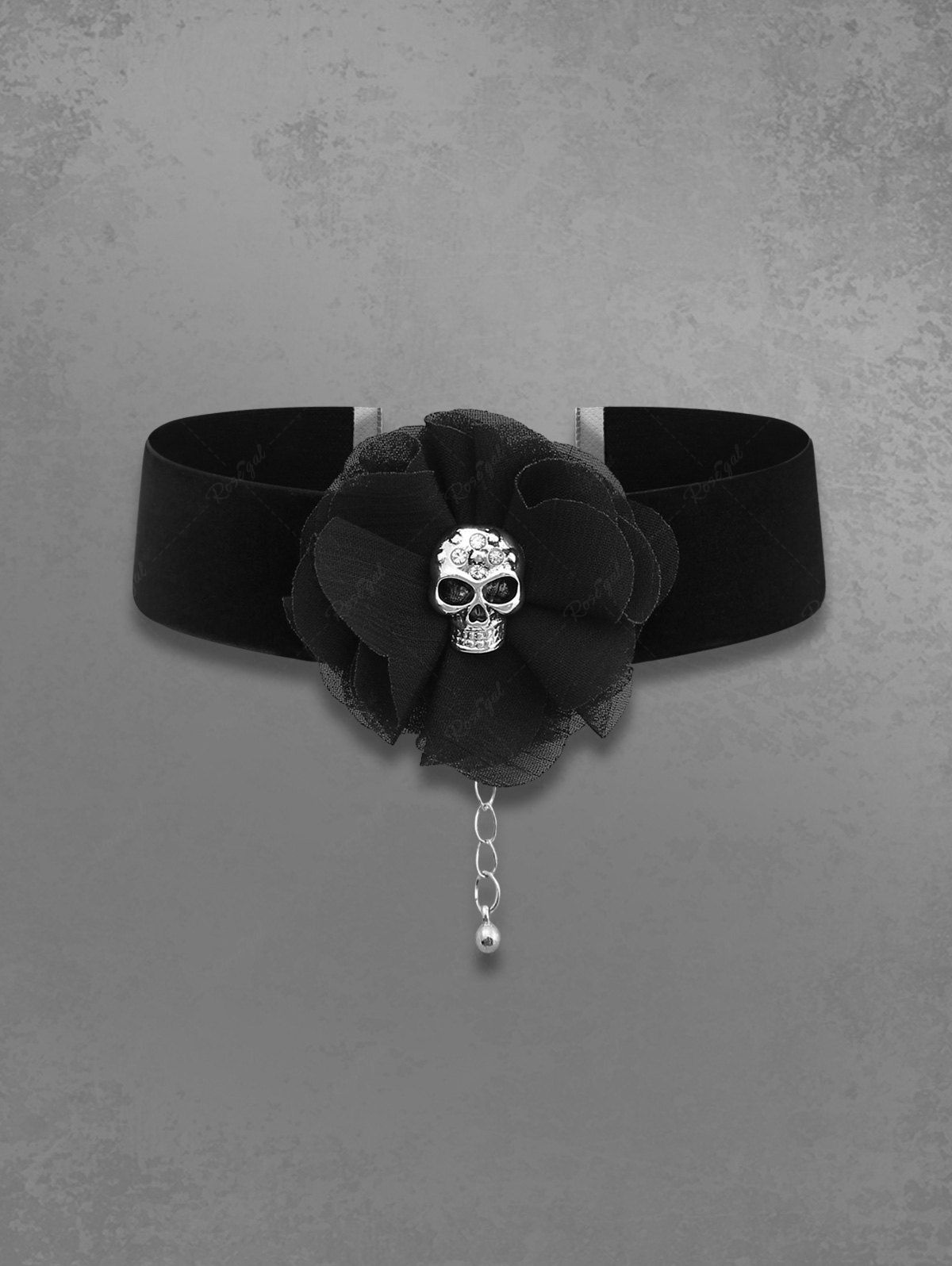 Flower Skull Choker Necklace