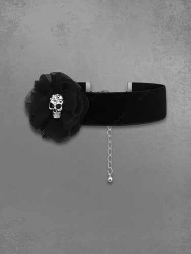 Flower Skull Choker Necklace