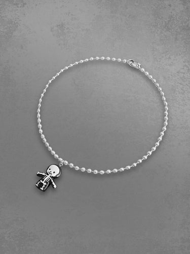 Two Tone Skull Skeleton Pendant Necklace