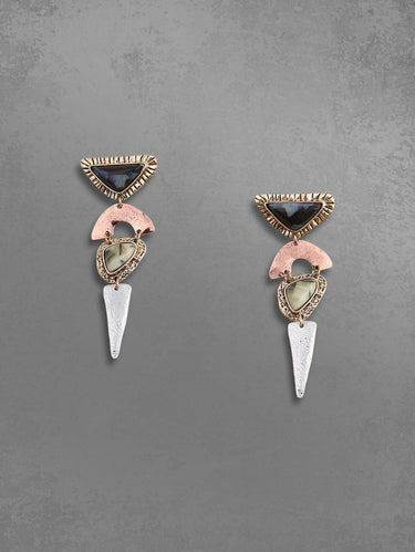 Geometry Stones Retro Drop Earrings