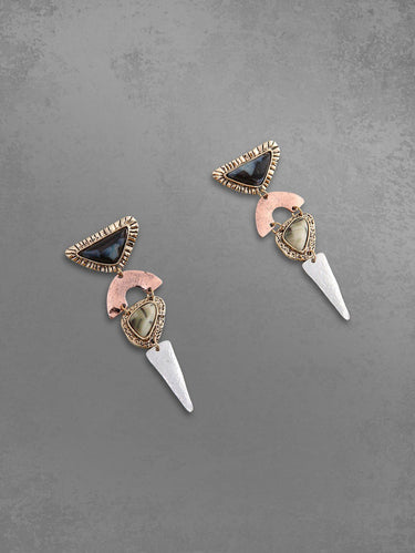 Geometry Stones Retro Drop Earrings