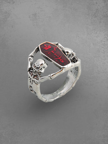 Gothic Vintage Vampire Bat Skeleton Skull Ring